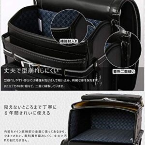 Randoseru Japanese schoolbag for primary school students?backpacks for kids boys and girls (Pure black)