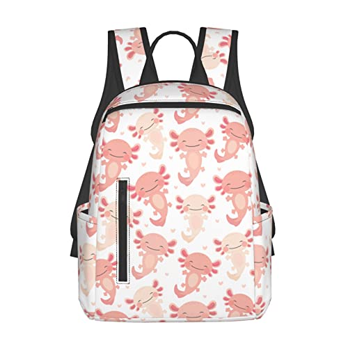 Axolotl Backpack Bookbags Casual Lightweight Pink bag Travel Daypack