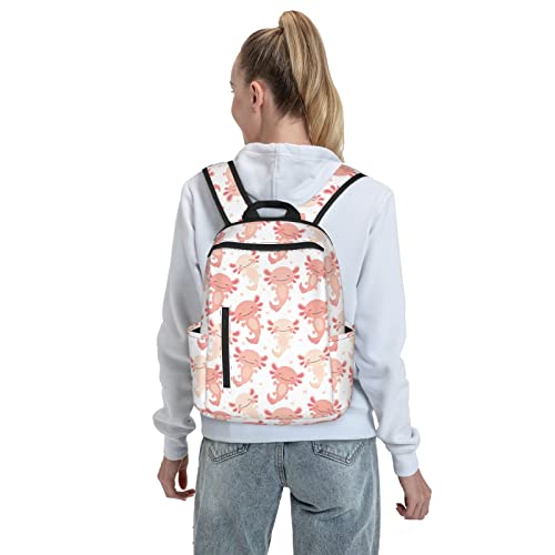 Axolotl Backpack Bookbags Casual Lightweight Pink bag Travel Daypack