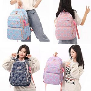 Elementary School Backpack for Girls,Waterproof Student Bookbag with Lunch box and Pencil Case