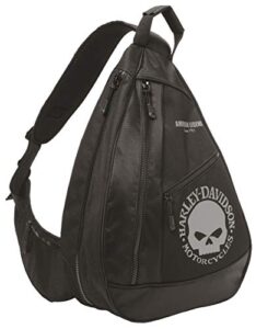 harley-davidson skull sling backpack bp1957s-gryblk