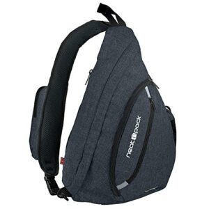 neatpack versatile canvas sling bags, travel backpack, wear over shoulder or crossbody bags – black