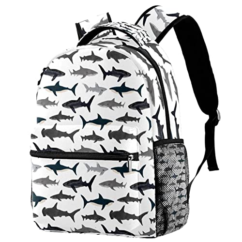 School Backpack Travel Backpack,Boy Girl Backpack,shark pattern,Outdoor Sports Rucksack Casual Daypack