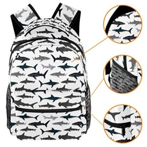 School Backpack Travel Backpack,Boy Girl Backpack,shark pattern,Outdoor Sports Rucksack Casual Daypack