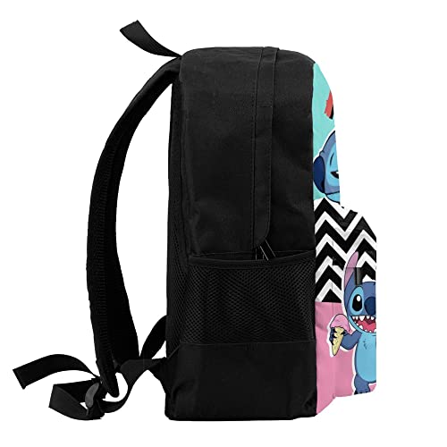 huayidehe Cartoon Backpack Unisex Large Capacity Casual Bag Cute Lightweight Multipurpose Travel Laptop Backpack, Black