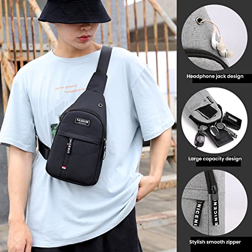 Waterproof Sling Bag Crossbody Backpack for Men Women, Sling Backpack Anti Theft Backpack for Traveling Chest Bag