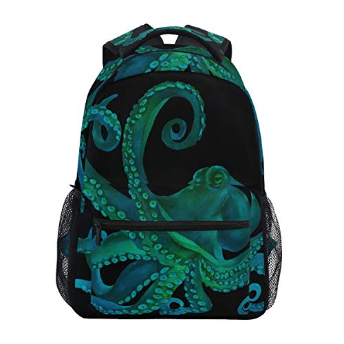 ALAZA Watercolor Octopus Large Backpack for Kids Boys Girls Student Personalized Laptop iPad Tablet Travel School Bag with Multiple Pockets