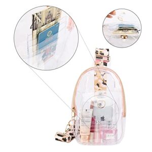 WEDDINGHELPER Clear Sling Bag for Women: Clear Bag Stadium Approved Crossbody Sling Daypack Backpack for Concerts Sports Events (X-1)