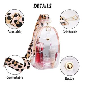 WEDDINGHELPER Clear Sling Bag for Women: Clear Bag Stadium Approved Crossbody Sling Daypack Backpack for Concerts Sports Events (X-1)