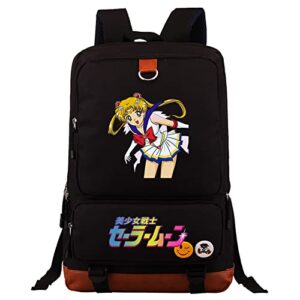 duuloon teen girls school backpack-sailor moon student book bag wear resistant laptop bag-rucksack for kids