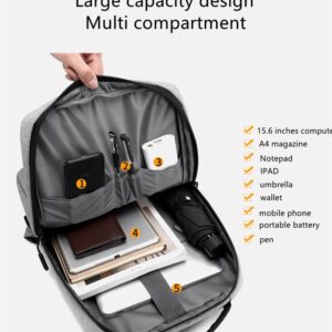 Laptop Backpack, Fits 15.6’’ computer backpack, Business Slim Durable, Travel Backpacks with USB Charging Port, for Work College School Men Women (GREY)