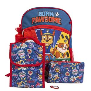 ralme paw patrol backpack 5 pc. set for boys & girls, 16 in. skye & friends backpack w/paw patrol lunch bag & pencil case