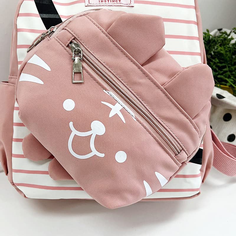 Cute Kawaii Aesthetic High School Students Lightweight Versatile Backpack Large Capacity Kindergarten Backpack (Blue,Just Backpack)