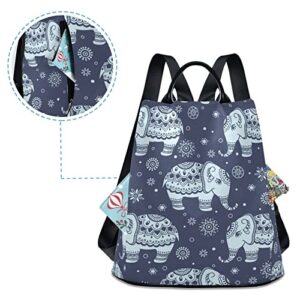 Women Travel Backpack Anti Theft Rucksack Elephant Forest Animal Boho Casual Daypacks Lightweight Backpack(228cr2b)