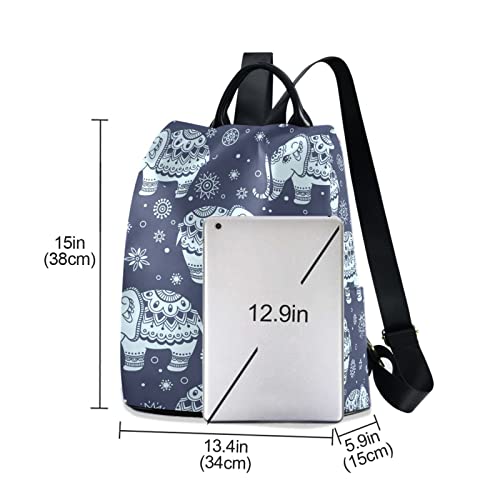 Women Travel Backpack Anti Theft Rucksack Elephant Forest Animal Boho Casual Daypacks Lightweight Backpack(228cr2b)