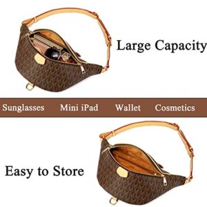 Casual Travel Daypack for Women Sling Chest Backpack Fashion Waist Belt Pack Bags Crossbody Pouch Money Shoulder Purse (Deep-Brown)