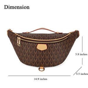 Casual Travel Daypack for Women Sling Chest Backpack Fashion Waist Belt Pack Bags Crossbody Pouch Money Shoulder Purse (Deep-Brown)