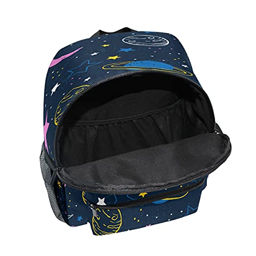 Cute Toddler Backpack Mini Travel Bag Galaxy Moon Star Planet for Baby Girl Boy Age 3-7