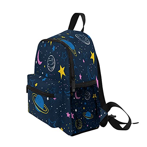 Cute Toddler Backpack Mini Travel Bag Galaxy Moon Star Planet for Baby Girl Boy Age 3-7