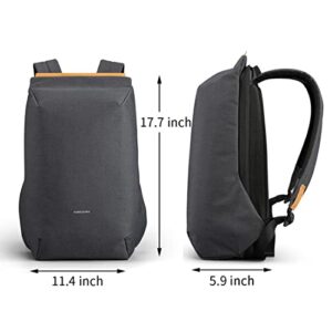 Simple Anti Theft Laptop Backpack with USB Charging Port Men Women Business Commuter Durable Waterproof Computer Rucksack College Bookbag for 15.6 Inch Black