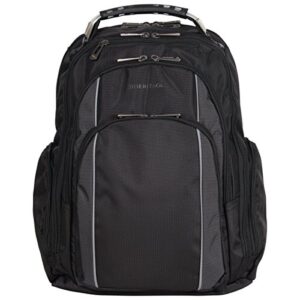 heritage travelware travelier dual compartment checkpoint-friendly 17″ laptop business backpack, black, one size