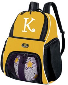 broad bay personalized soccer backpack or personalized volleyball bag yellow