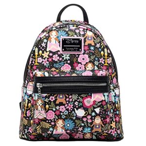 loungefly disney beauty and the beast belle floral backpack