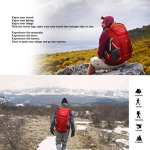 LOCALLION 40L Hiking Backpack Large Capacity Camping Daypacks Lightweight Travel Backpacks for Men Women