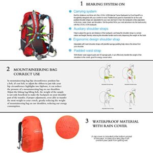 LOCALLION 40L Hiking Backpack Large Capacity Camping Daypacks Lightweight Travel Backpacks for Men Women