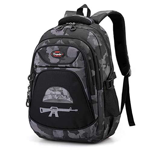 Camo Kids Backpack Elementary School Schoolbag Boys and Girls Lightweight Travel Bag