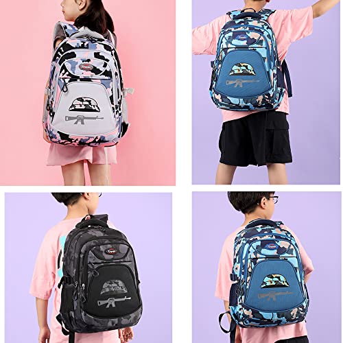 Camo Kids Backpack Elementary School Schoolbag Boys and Girls Lightweight Travel Bag