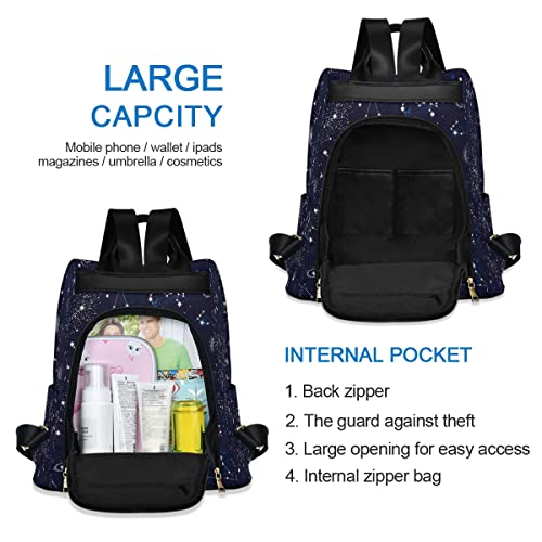 ALAZA Space Galaxy Constellation Cloud Women Backpack Anti Theft Back Pack Shoulder Fashion Bag Purse