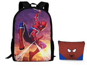 youth 17inch backpack cartoon large capacity casual daypack travel bag laptop backpack bookbag for teens with storage bag