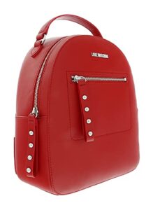 love moschino red stiched signature medium backpack for womens