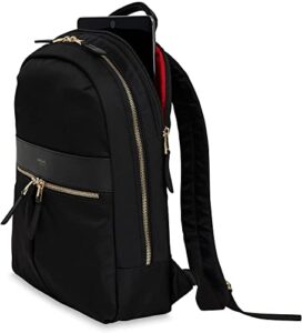 knomo women’s mini beaufort 12″ laptop bag tablet bookbag for work, school, college travel daypack purse backpack, black