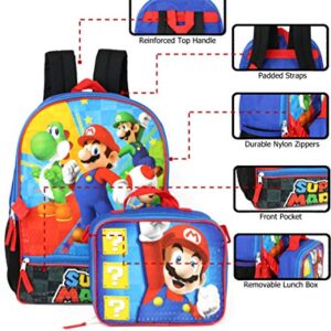 Nintendo Boys' Mario Backpack with Lunch, Blue, One Size