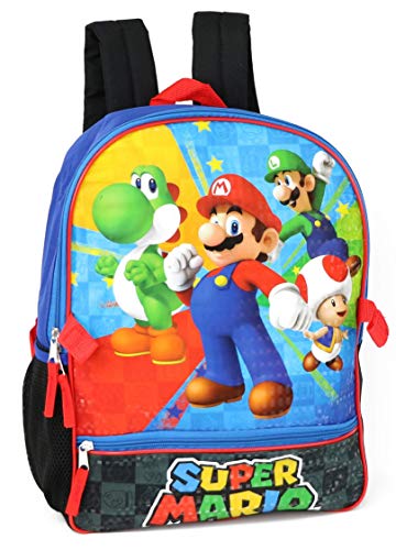 Nintendo Boys' Mario Backpack with Lunch, Blue, One Size