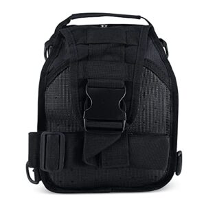 TORCH EDC Gear Chest Bag Urban Water Resistant MOLLE Shoulder Sling Daypack Black