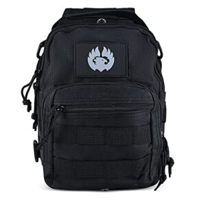 TORCH EDC Gear Chest Bag Urban Water Resistant MOLLE Shoulder Sling Daypack Black