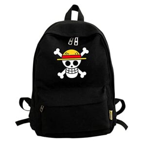 anime one luffy piece backpack for boys girls adult straw hat pirates canvas school bag laptop rucksack daypack
