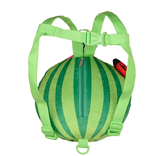 Cocomelon Plush Watermelon Toddler Backpack with Detachable Safety Leash, Anti-Lost Safety Harness 10” Bag for Kids