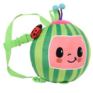 Cocomelon Plush Watermelon Toddler Backpack with Detachable Safety Leash, Anti-Lost Safety Harness 10” Bag for Kids