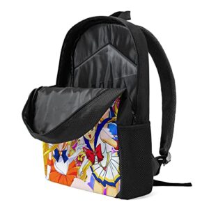 3D Anime Backpack Cartoon Backpacks 17in Bookbag Anime Laptop Daypack Matching Pencil Case Set Color S1