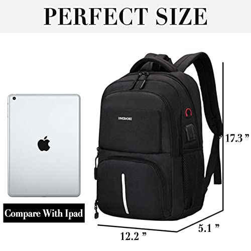 Backpack for Men, School Backpack For Traveling with USB Charging Port, Durable, Waterproof & Anti Theft 16 In Laptop Backpack for College Students, Business Computer Work Daily Daypack, Black