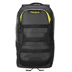 targus large commuter work and play large gym fitness backpack with protective sleeve for 15.6-inch laptop, black/yellow (tsb944us)