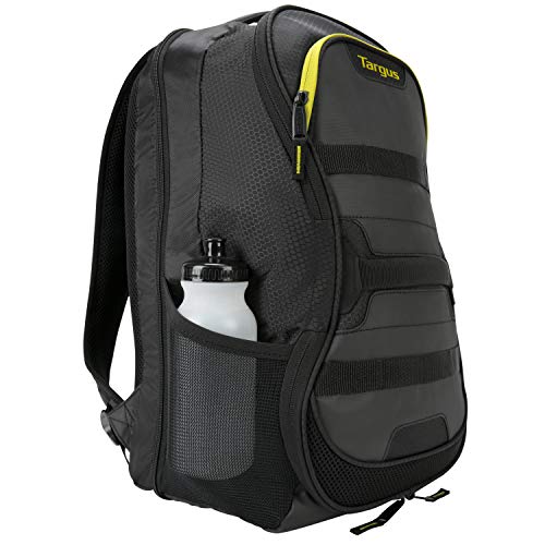 Targus Large Commuter Work and Play Large Gym Fitness Backpack with Protective Sleeve for 15.6-Inch Laptop, Black/Yellow (TSB944US)