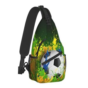 soccer with brazil colors chest bags crossbody sling bag travel hiking backpack casual shoulder daypack for soccer fans women men