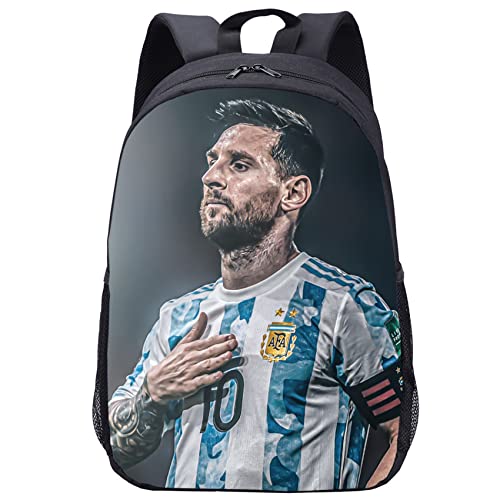 Mayooni Boys Messi Casual Backpack Student Back to School Knapsack Large Basic Graphic Knapsack for Travel,Outdoors