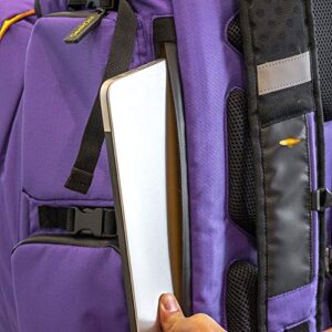 GeekOn Ultimate Boardgame Backpack - The Smartest Way to Carry Your Games - Expandable Multi-Functional Board Game Bag - Carry-on Compliant (Purple/Gold)