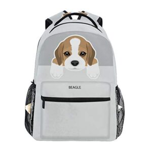 dog pattern backpacks for girls boys kids women men beagle school book bag casual travel camping daypack